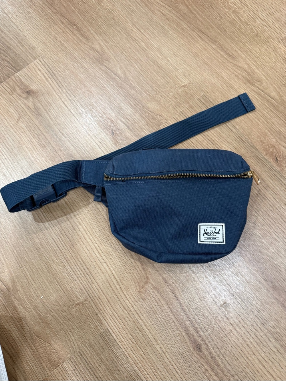 Herschel Supply Company Navy Belt Bag with Gold Zipper
